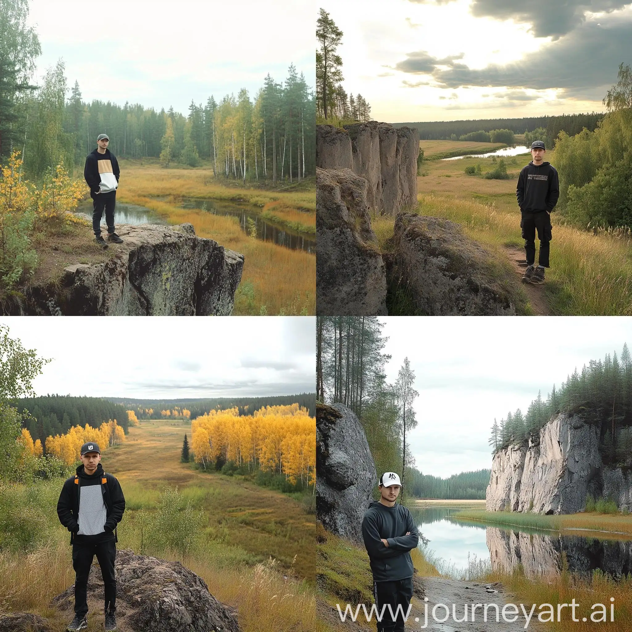 Serene-Landscape-in-the-Ural-Mountains-with-a-Stylish-Man