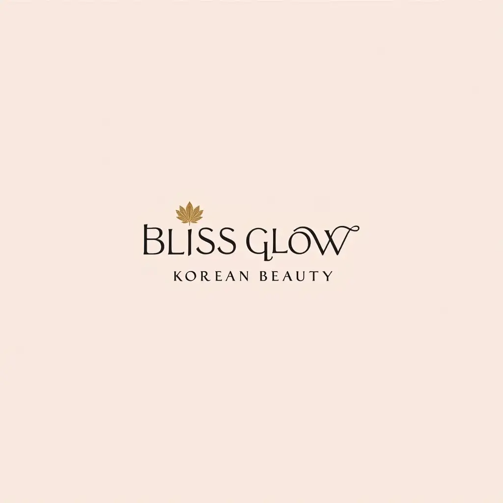 Make me a logo with tha name Bliss Glow Korean Beauty. Elegant font