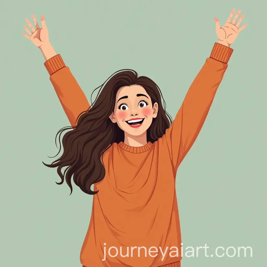 Brunette-Girl-with-Arms-Raised-in-Joyful-Conformism