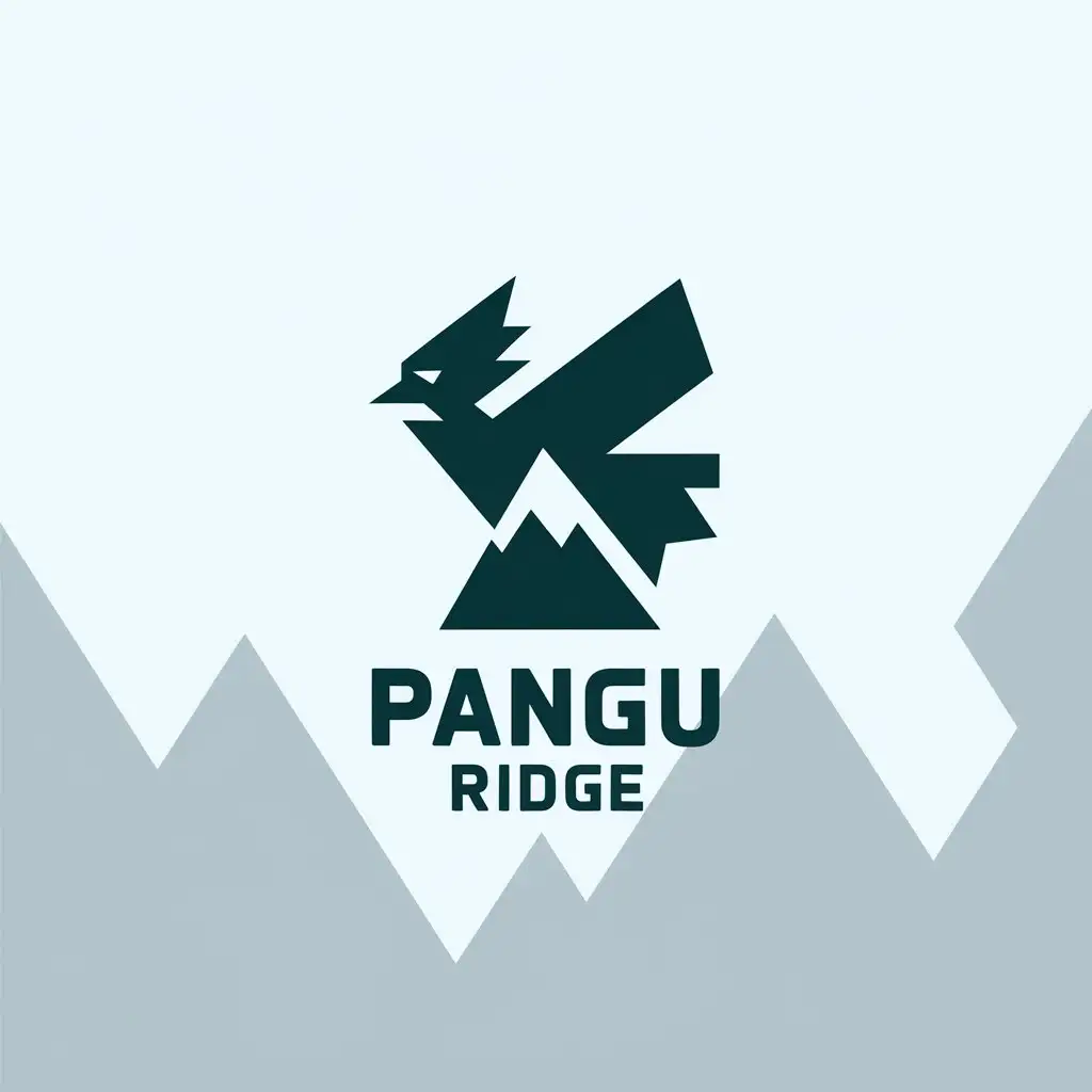 LOGO-Design-For-Pangu-Ridge-Squawking-Bird-with-Mountain-Theme