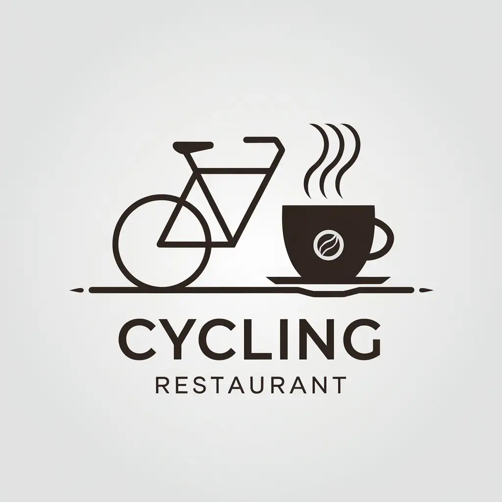 LOGO Design for Cycling Cafe Minimalistic Bicycle Coffee Cup for Restaurant Industry