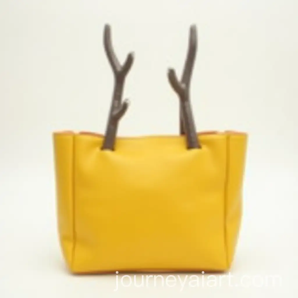 Small-Modern-Yellow-Leather-Handbag-with-BranchShaped-Metal-Handles