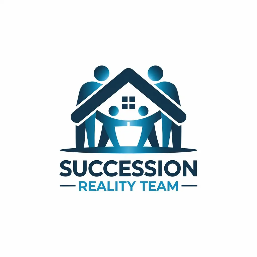 LOGO Design for Succession Reality Team Senior Real Estate Service with House and Generational Transfer Symbolism