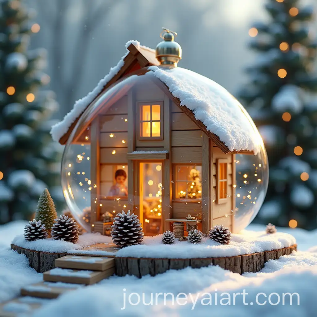 Wooden-House-with-Transparent-Roof-Shaped-Like-a-Christmas-Ornament