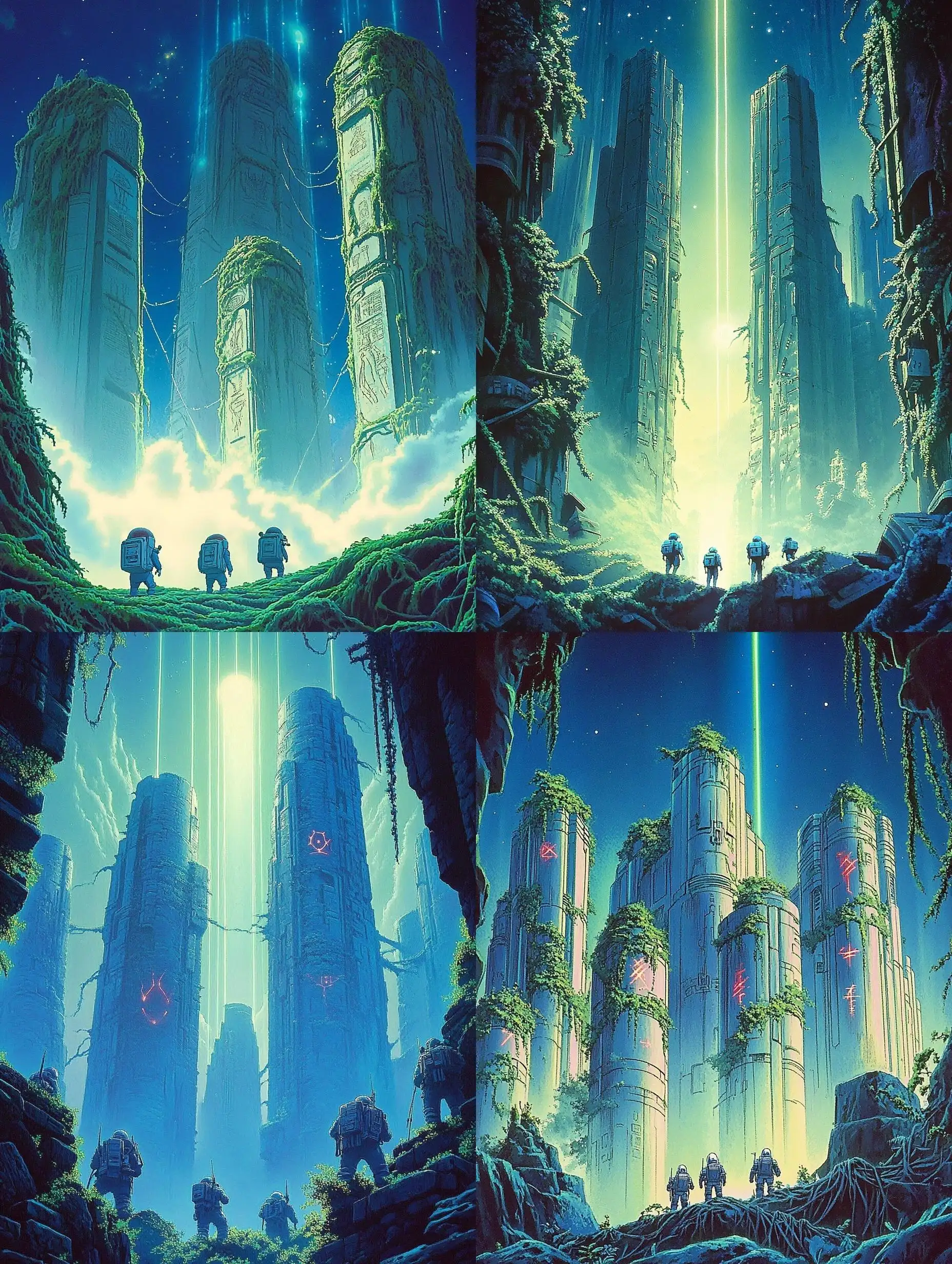 Astronauts-Discover-Ancient-Alien-Ruins-in-Misty-Landscape