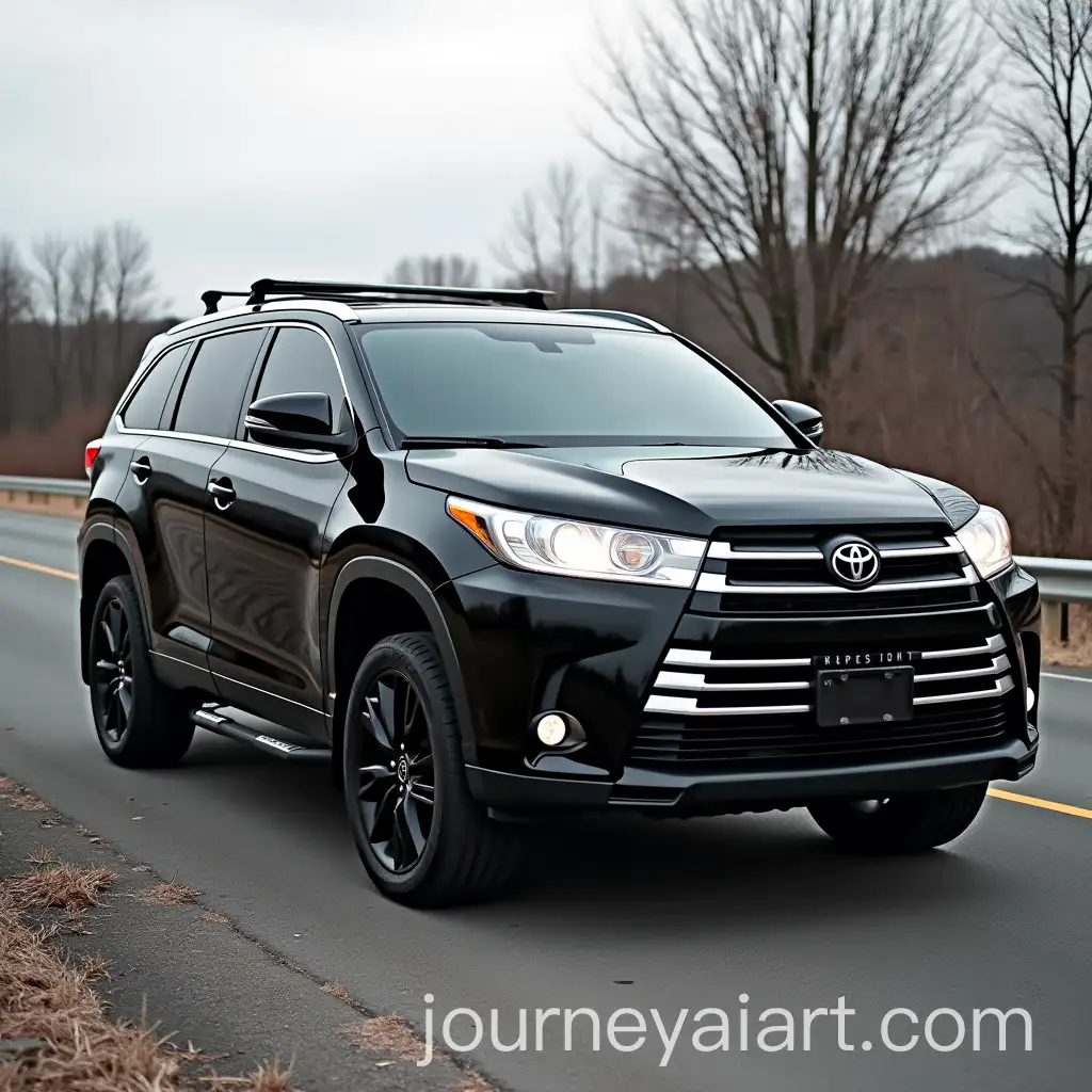 Black-Toyota-Highlander-with-Custom-License-PlateAI-Art-Prompt-Expansion-and-Unique-Details