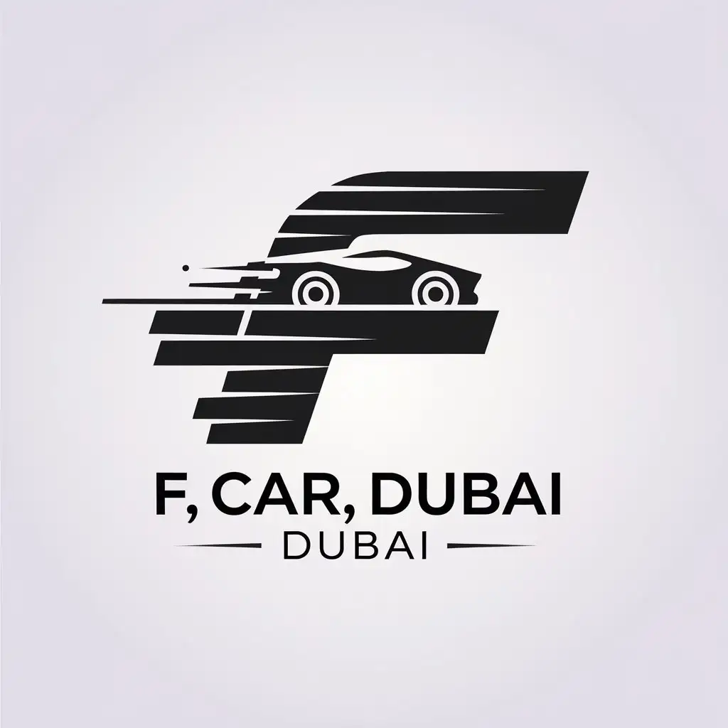 LOGO Design for F Car Dubai Minimalistic Sports Fitness Theme