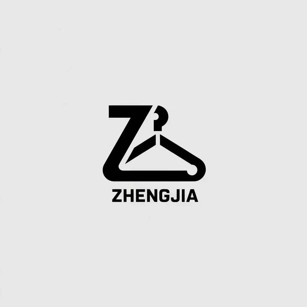 a vector logo design,with the text "Zhengjia", main symbol:zL+，clothing,Minimalistic,clear background