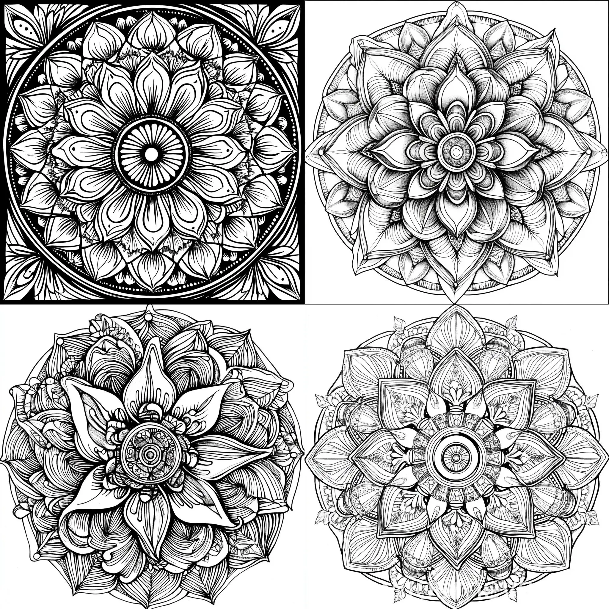 Black-and-White-Mandala-Animal-Coloring-Book-Page