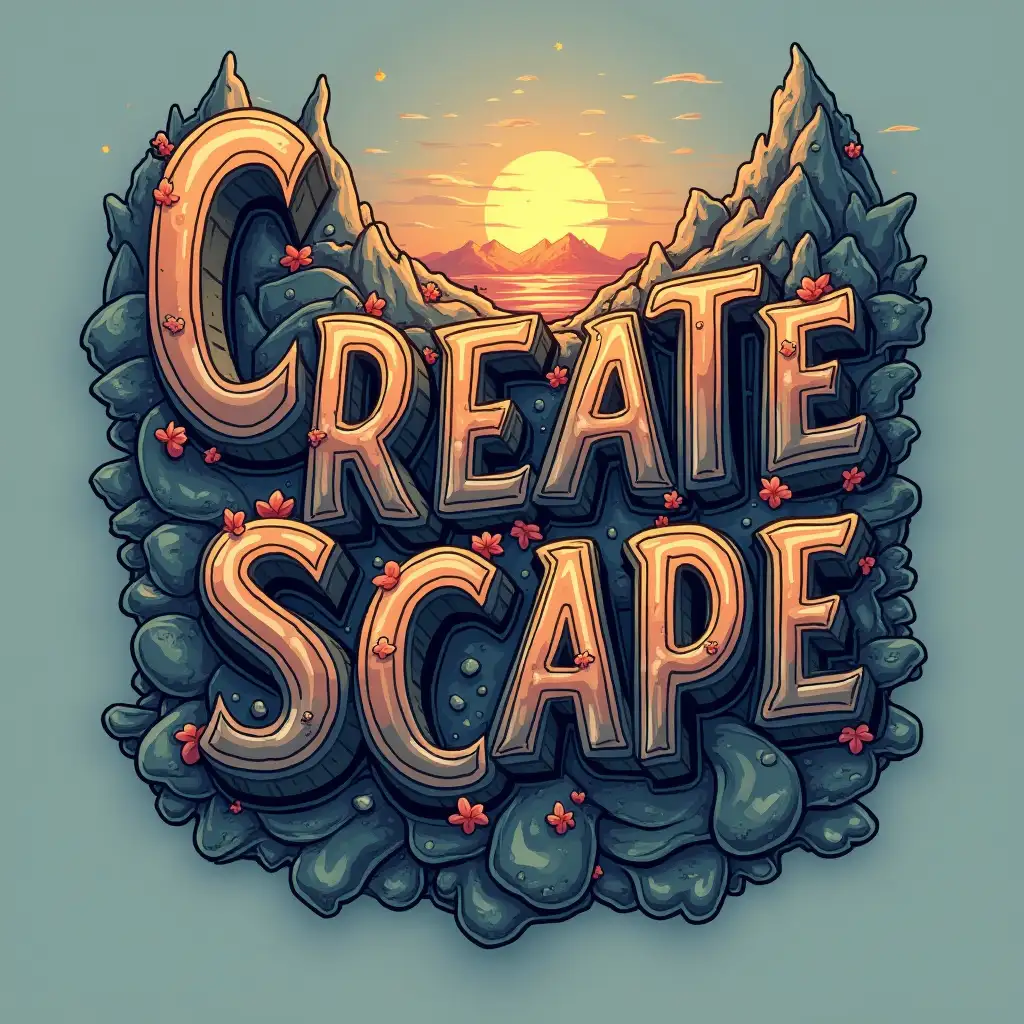 ( create scape ) text logo