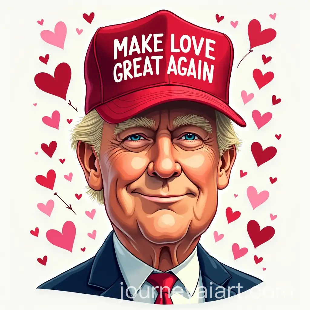 Caricature-of-Man-in-Red-Hat-with-LoveThemed-Background