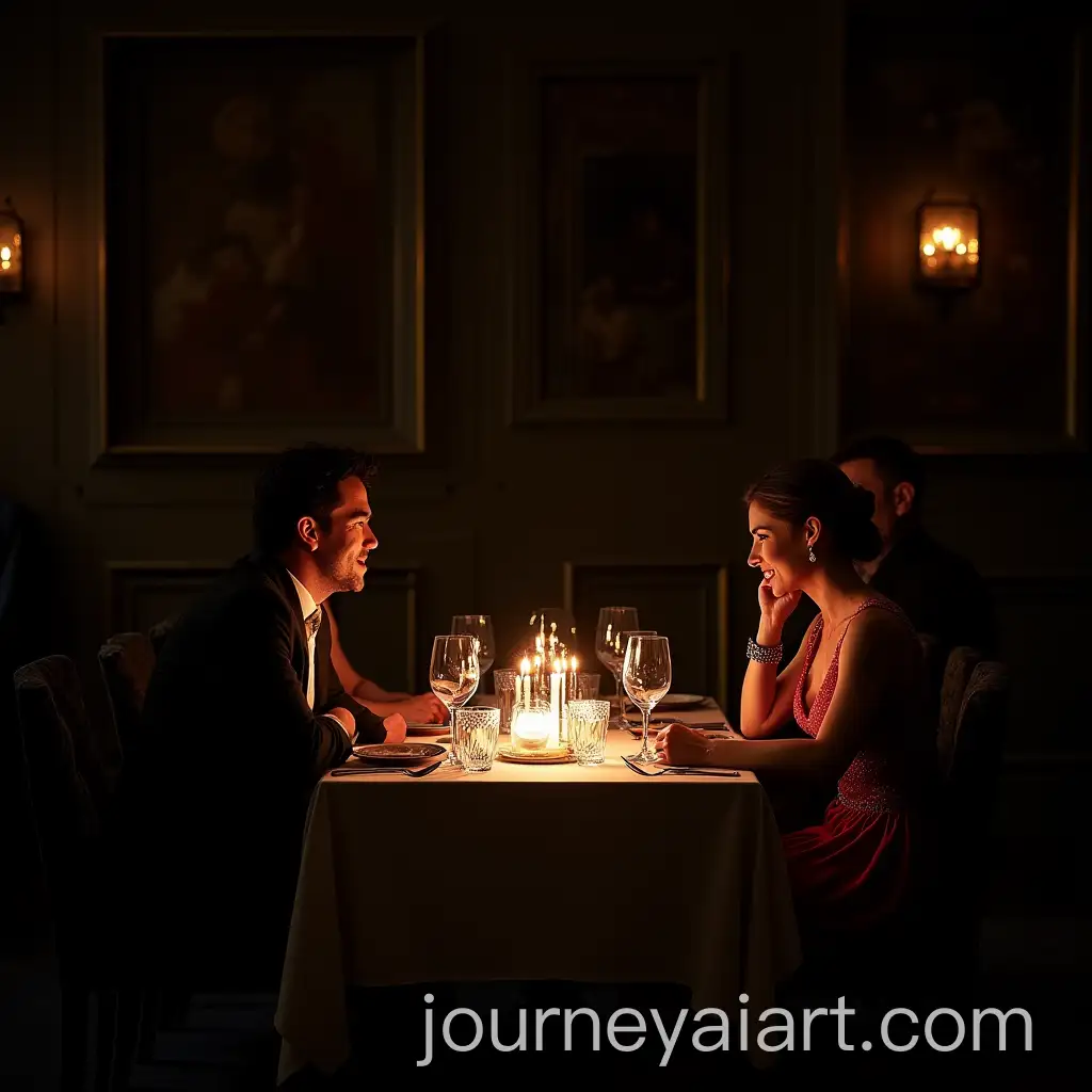 People-Dressed-as-Each-Other-at-a-Formal-Dinner-in-a-Dark-Hall
