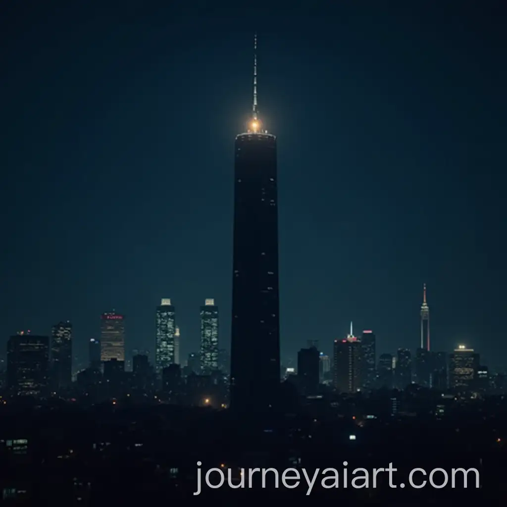 Dark-Tower-in-the-City-at-Night