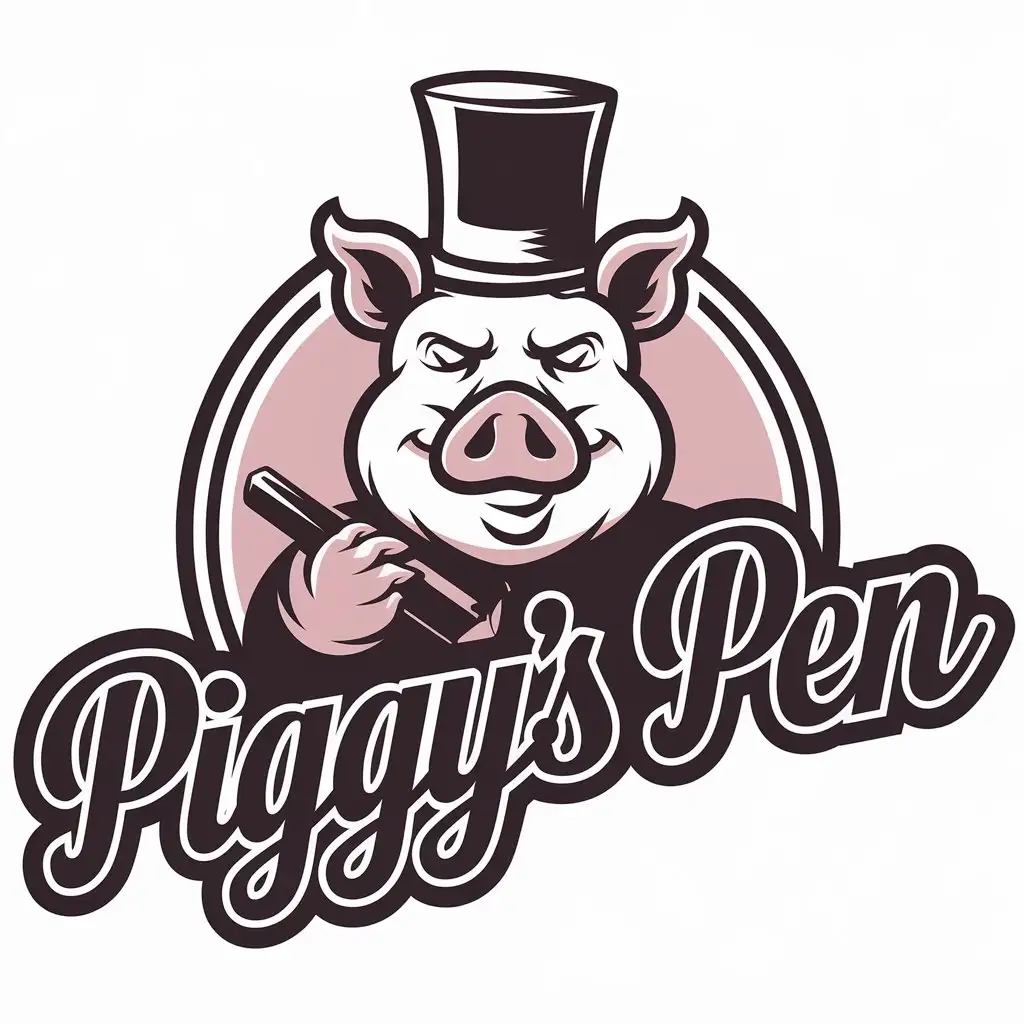 LOGO Design for Piggys Pen Vector Logo with Pig Symbol and Clear Background