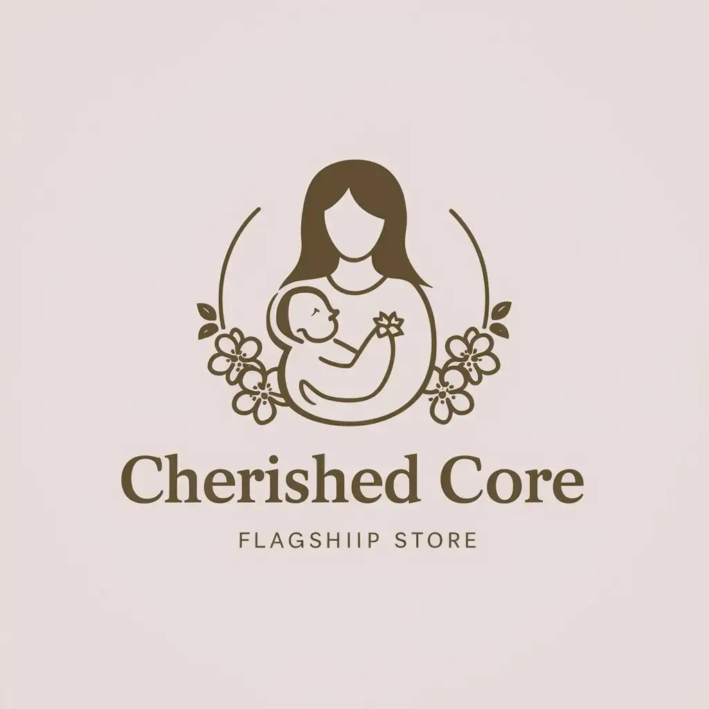 LOGO-Design-For-Cherished-Core-Flagship-Store-MotherInfant-Theme-in-Vector-Art