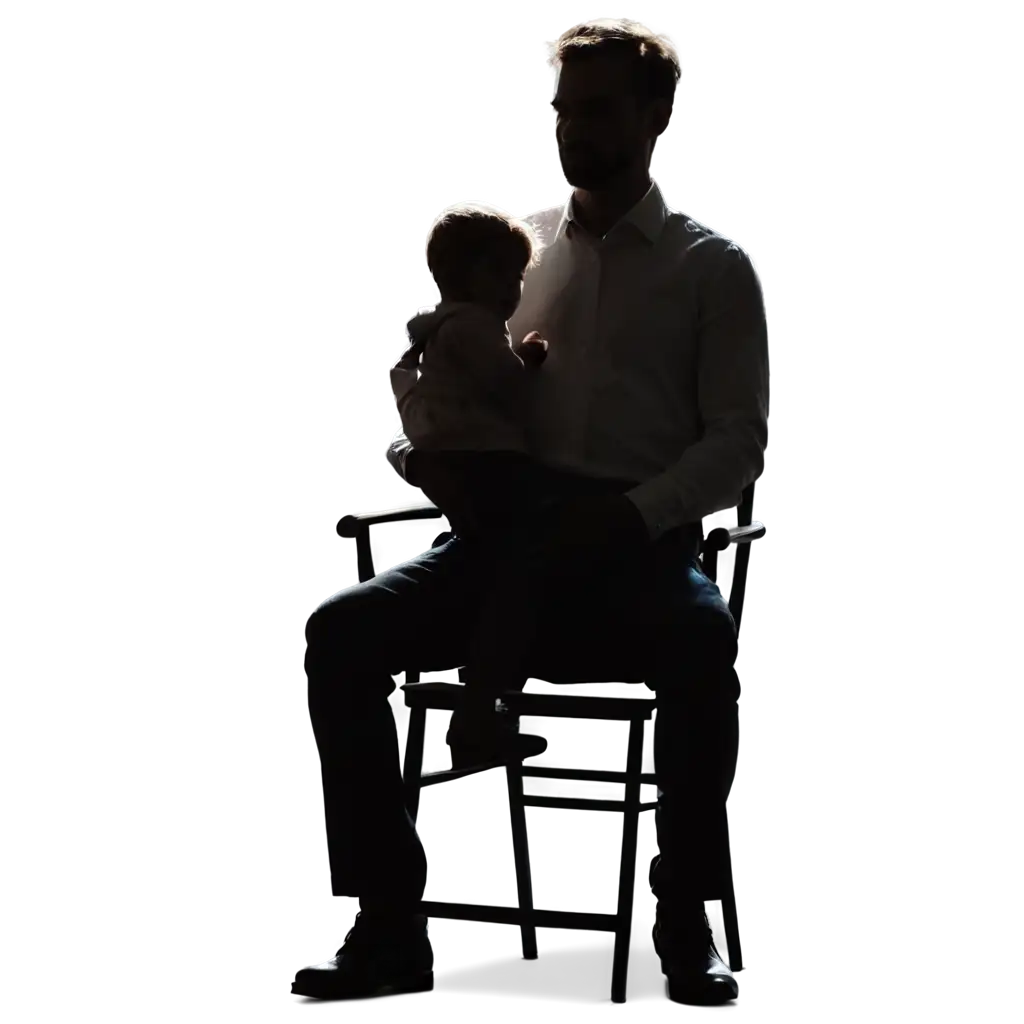 Silhouette-of-Father-Holding-Child-in-Arms-PNG-Image-Illustration