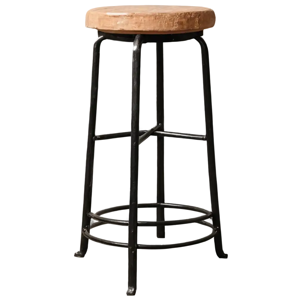 Handicraft-Iron-Bar-Round-Stool-Mudda-Chair-HighQuality-PNG-for-Indoor-Decor