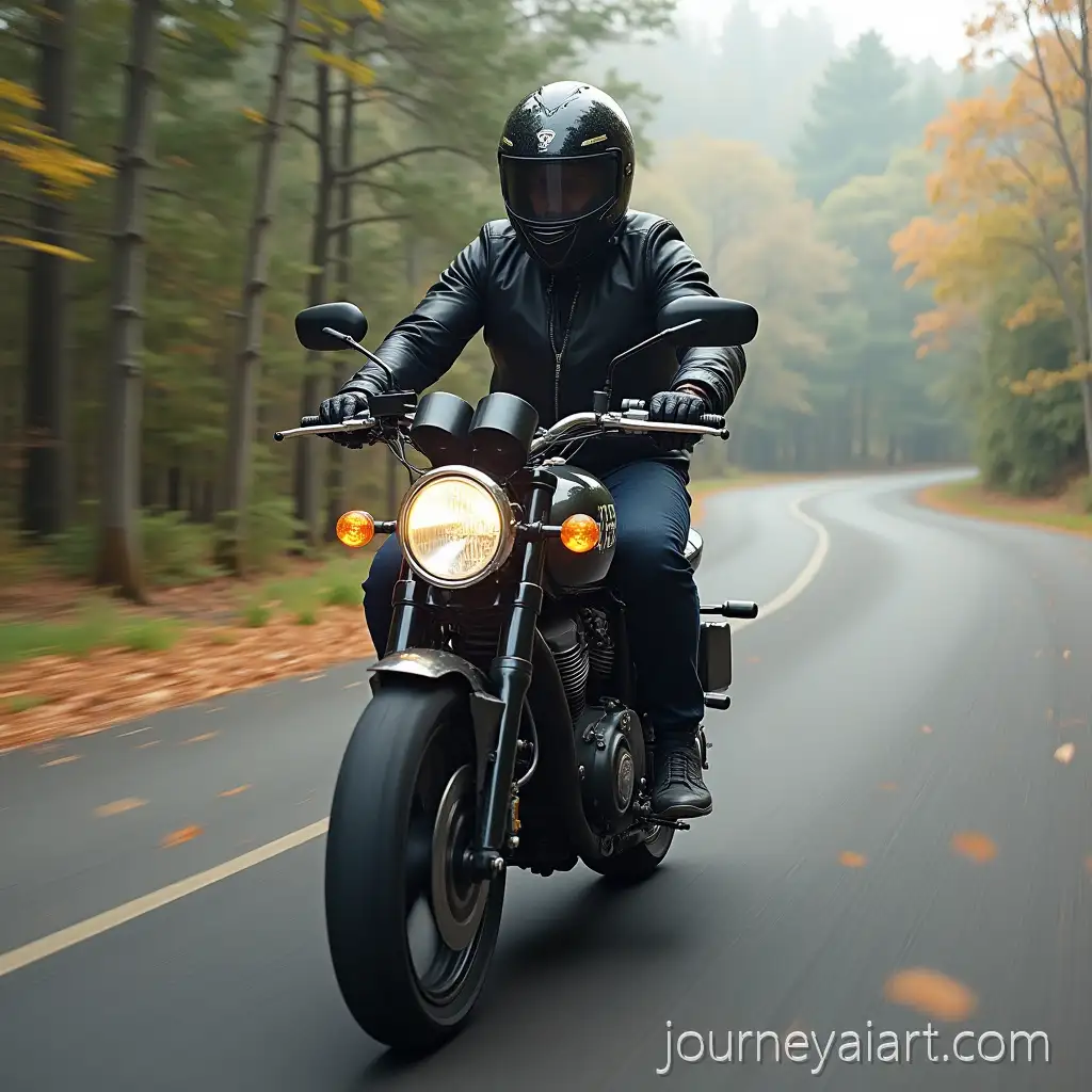 Person-Speeding-on-a-Motorcycle-Through-Urban-Streets
