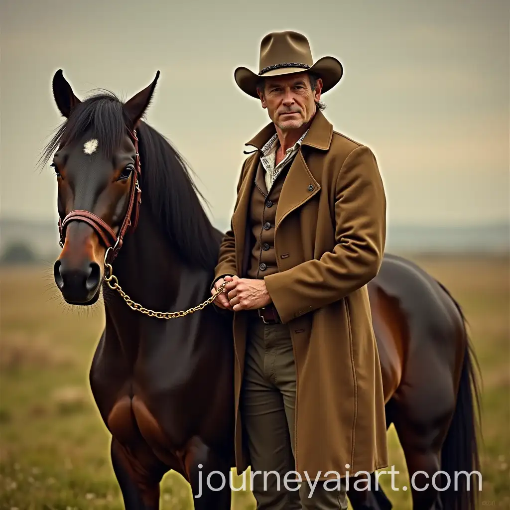 1800s-Yorkshire-Country-Man-Holding-Horse-Portrait