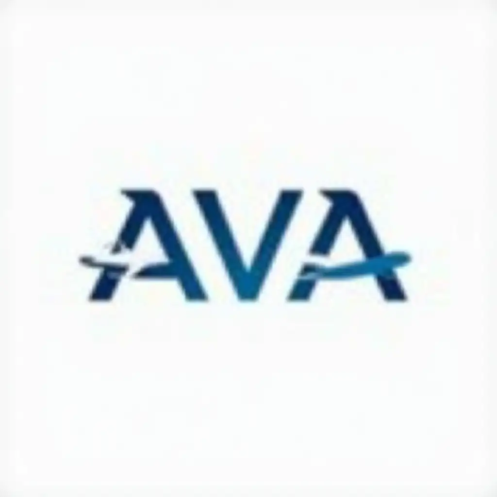 generate the name of Virtual Aviation Academy - AVA with a subtle background of international aviation logo