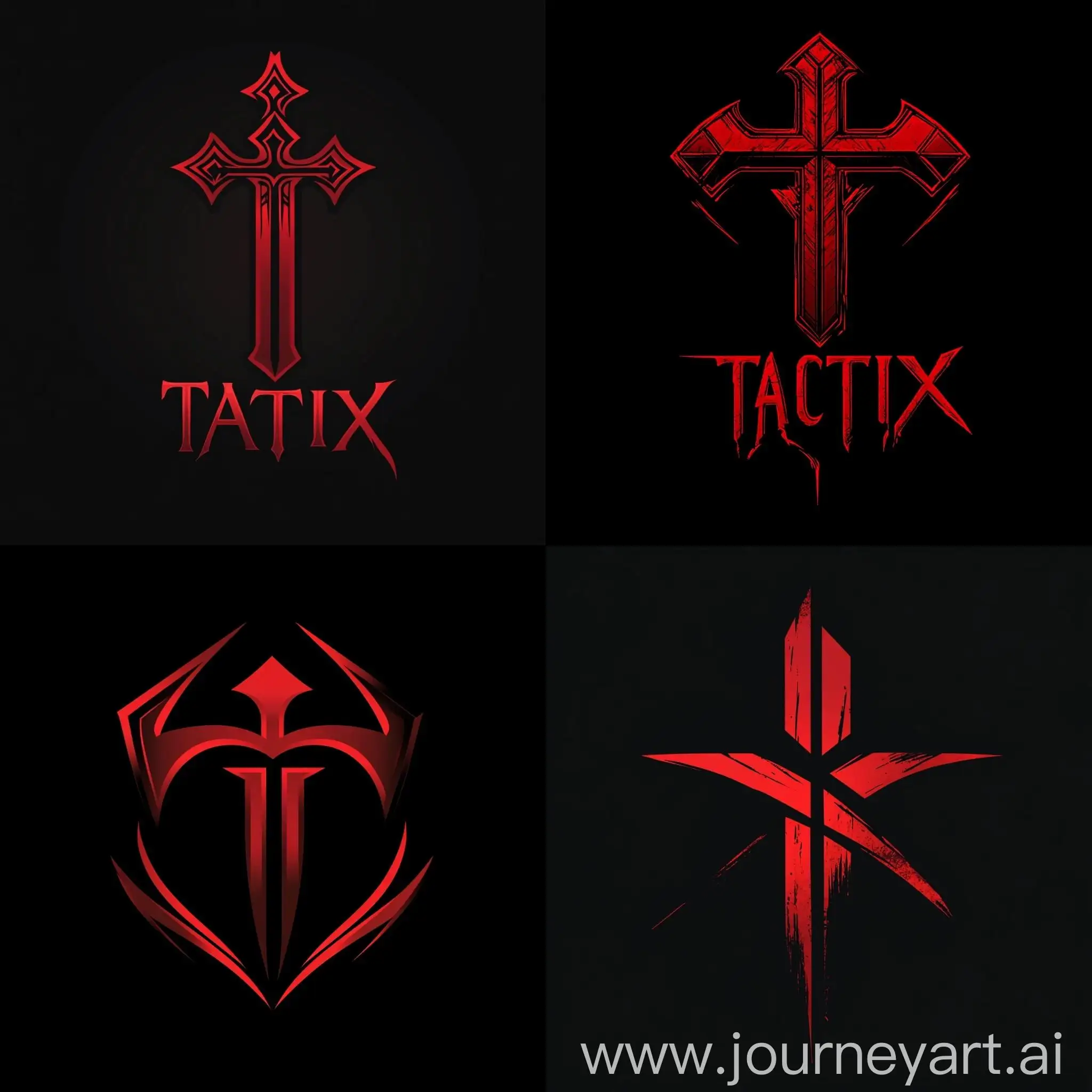 Christian-Style-Logo-in-Red-Tones-on-Black-Background-with-TACTIX-Inscription