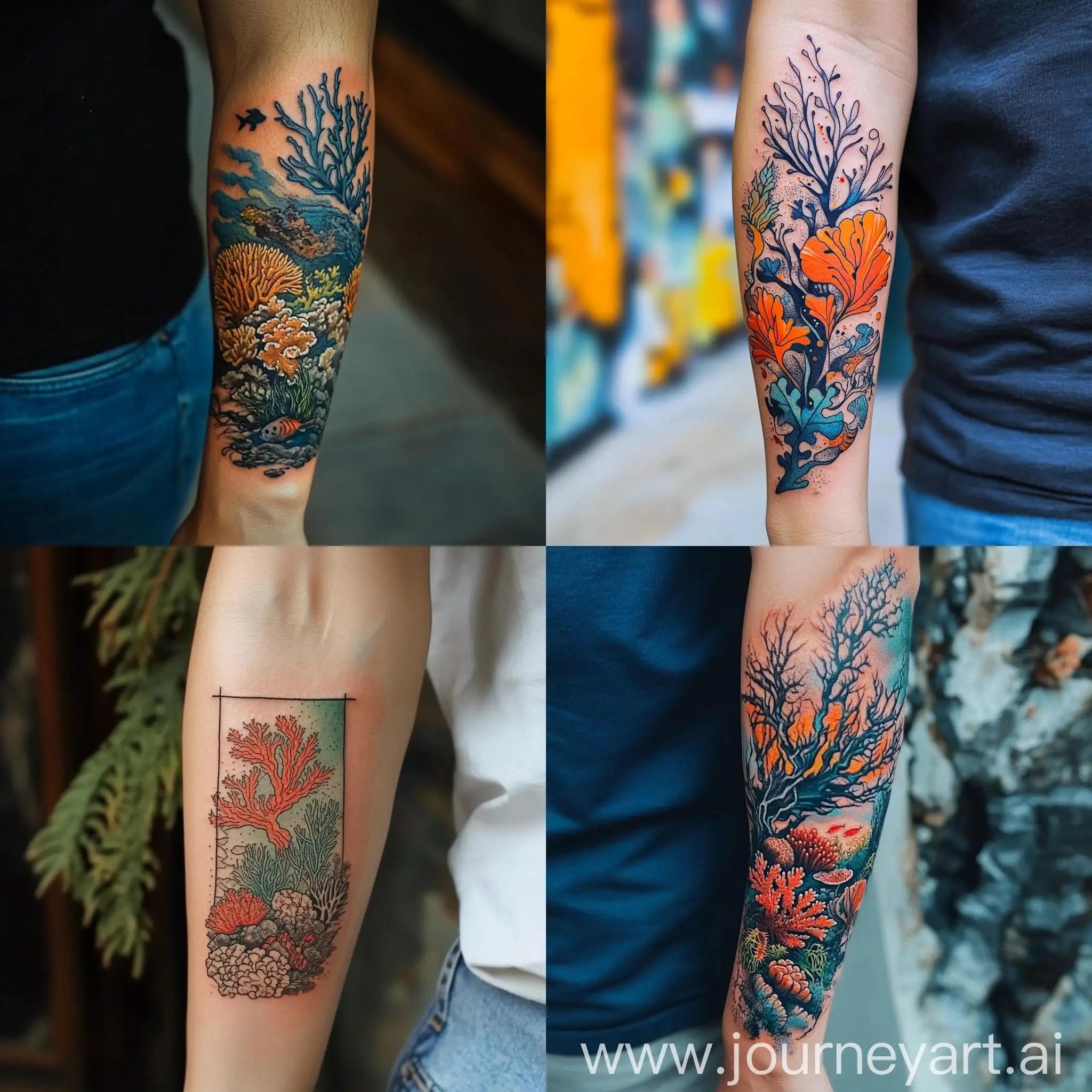 Underwater-Tattoo-Design-Featuring-Coral-Reef-and-Marine-Life