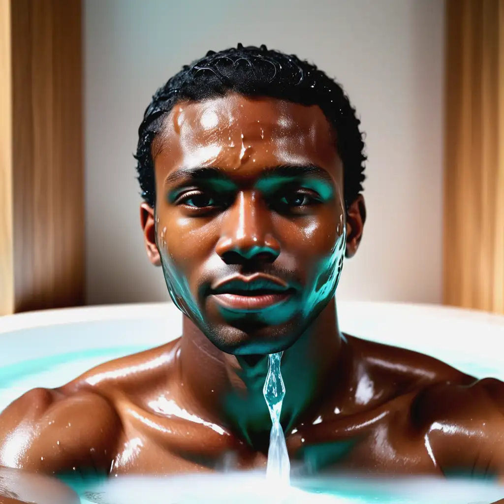 water facial massage spa handsome black man