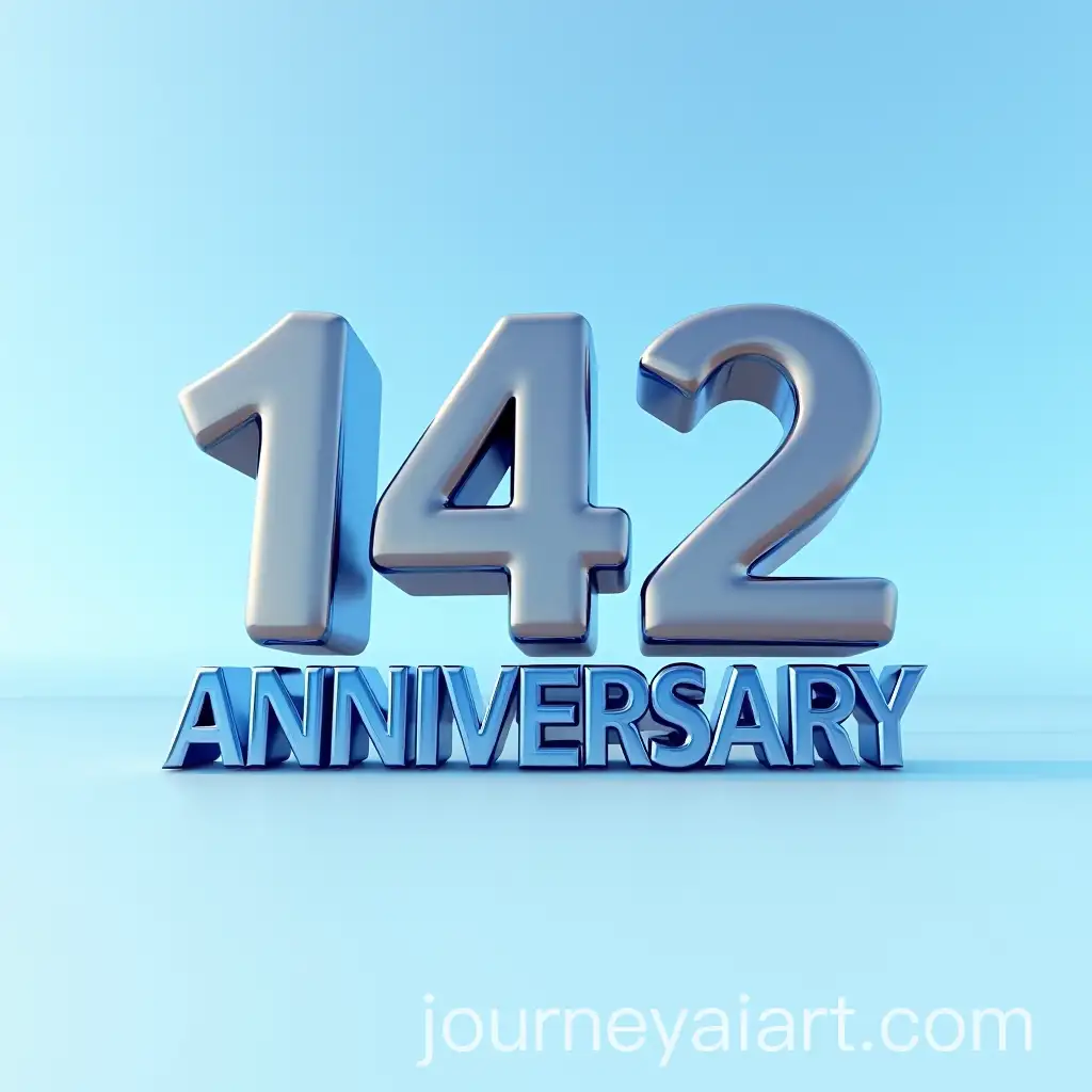 Celebrating-142-Years-Blue-and-Silver-3D-Text-in-the-Sky