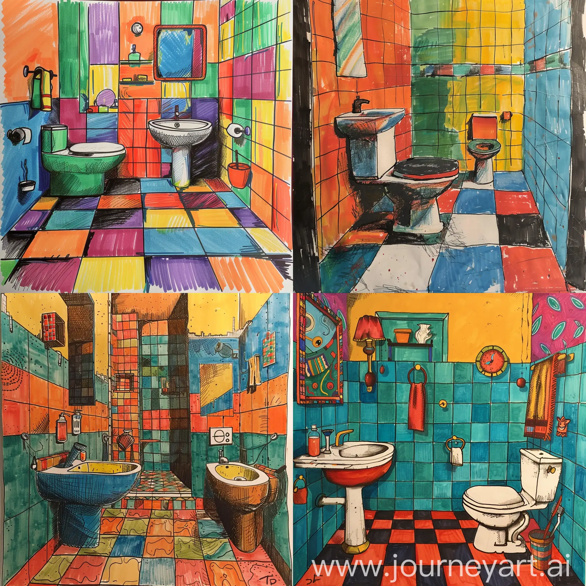 Colorful-Bathroom-Interior-with-Vibrant-Accents