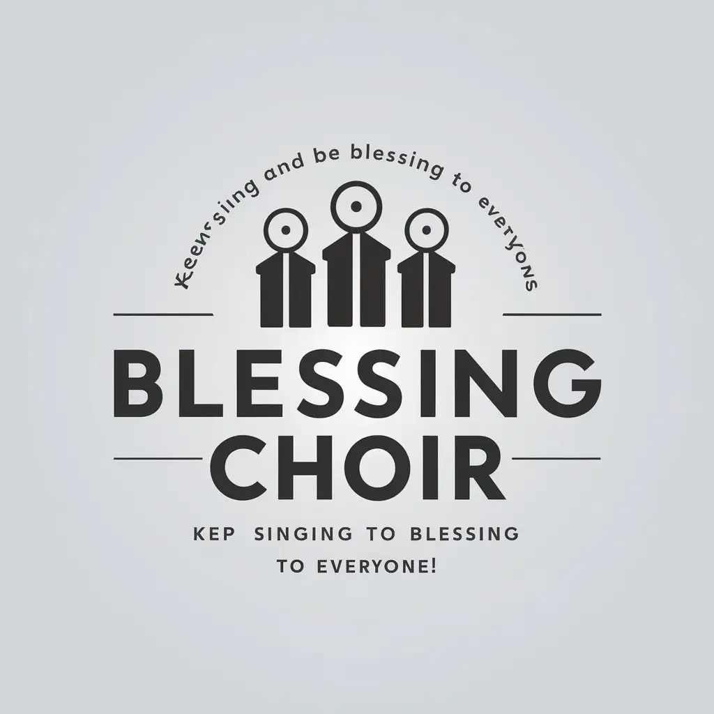 LOGO Design for Blessing Choir Minimalistic Vector Design with Singing and Blessing Theme