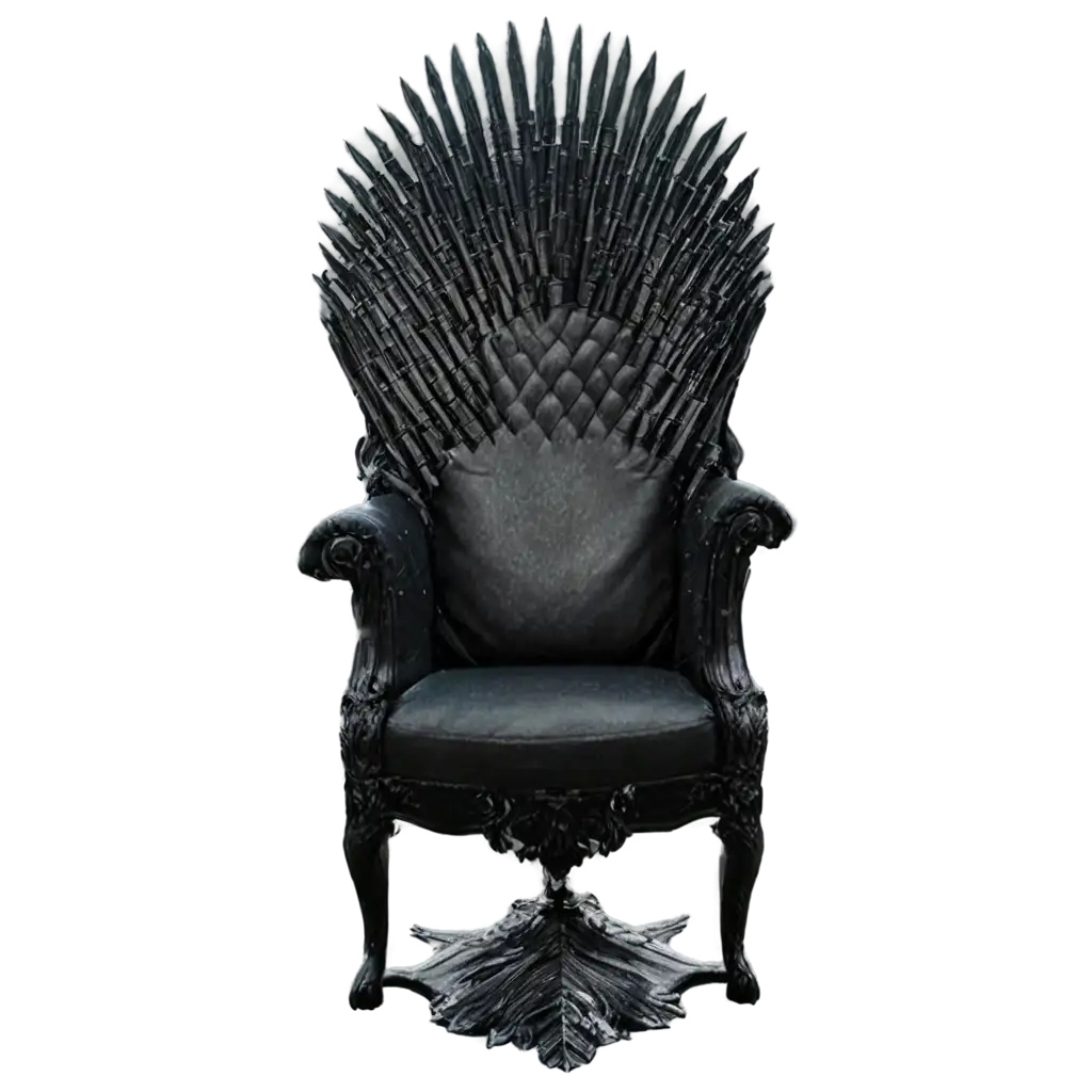 Front-Black-Throne-PNG-Image-Majestic-and-Versatile-Visual-Asset