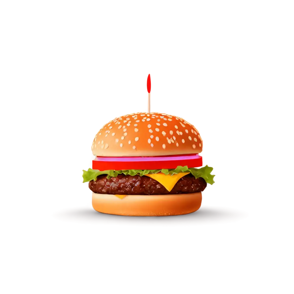 Stunning-Red-Neon-Hamburger-Vector-Clip-Art-PNG-Image-Full-UHD-Quality