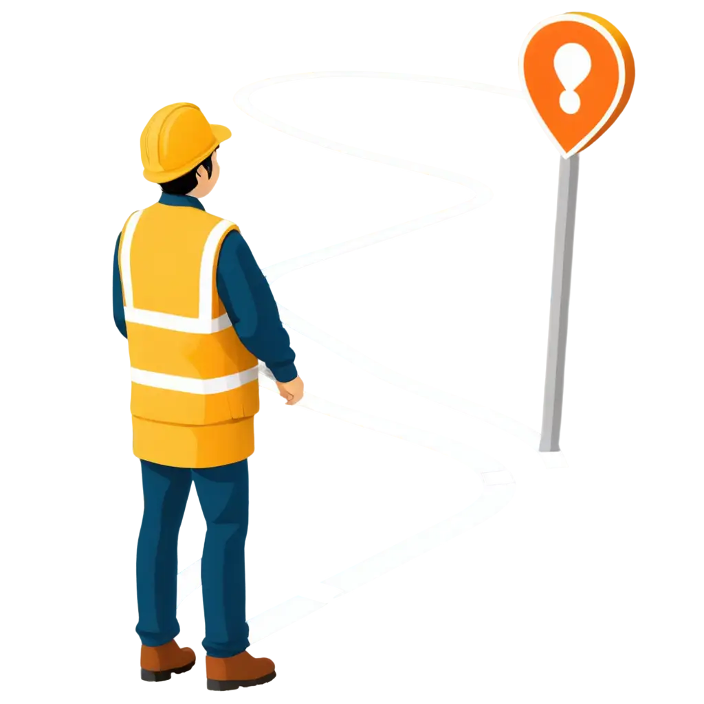 Worker-in-Yellow-Helmet-and-Orange-Vest-Choosing-Between-Icy-and-Clear-Roads-Cartoon-Style-PNG