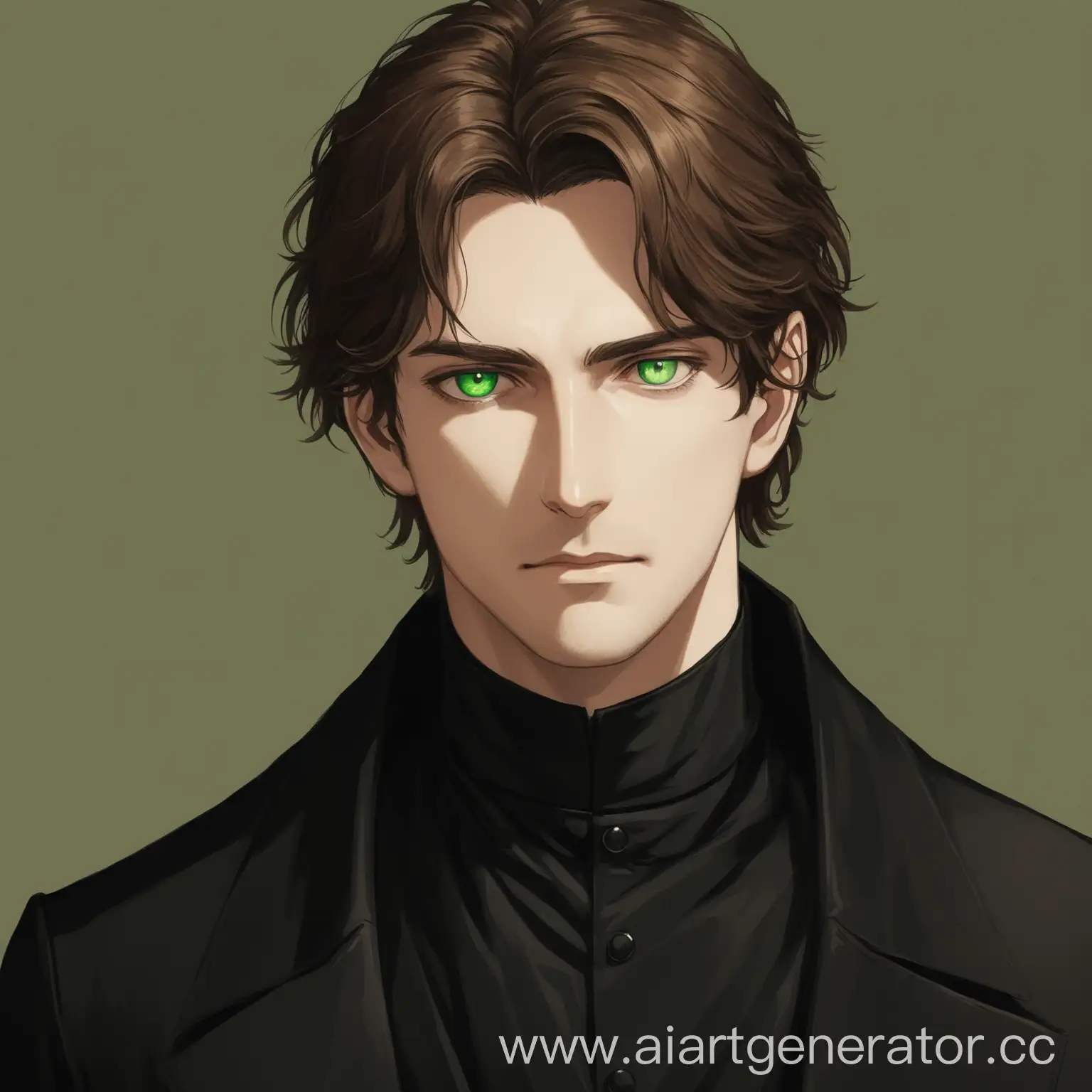 Man-with-Brown-Hair-in-Black-Clothing-and-Green-Eyes