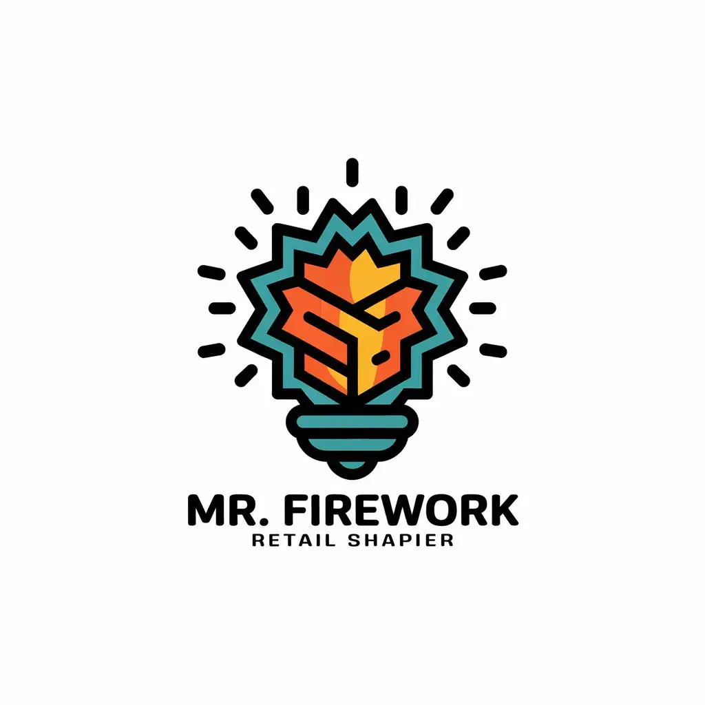 LOGO-Design-for-Mr-Firework-Salute-Symbol-with-Firework-Bursts-in-Retail-Industry-Style