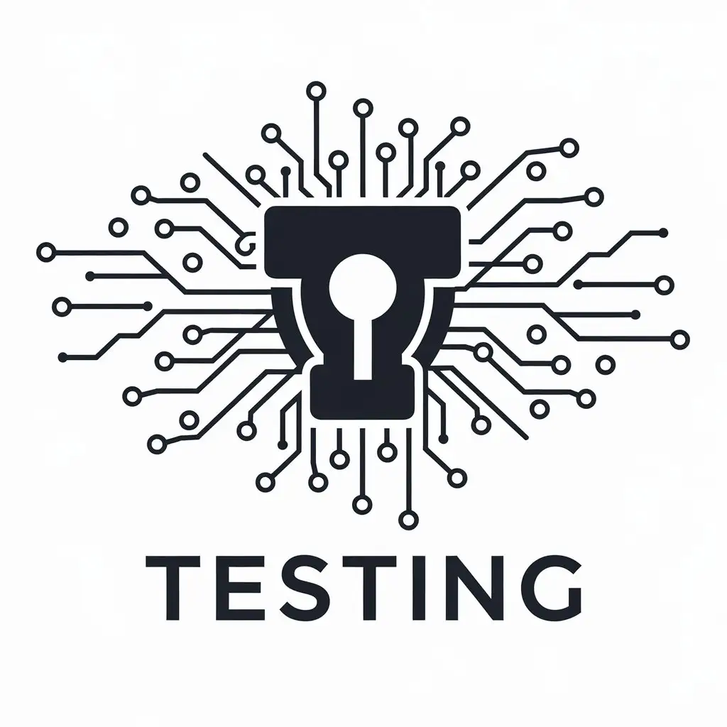 a vector logo design,with the text "testing", main symbol:penetration testing/development,Moderate,be used in Internet industry,clear background