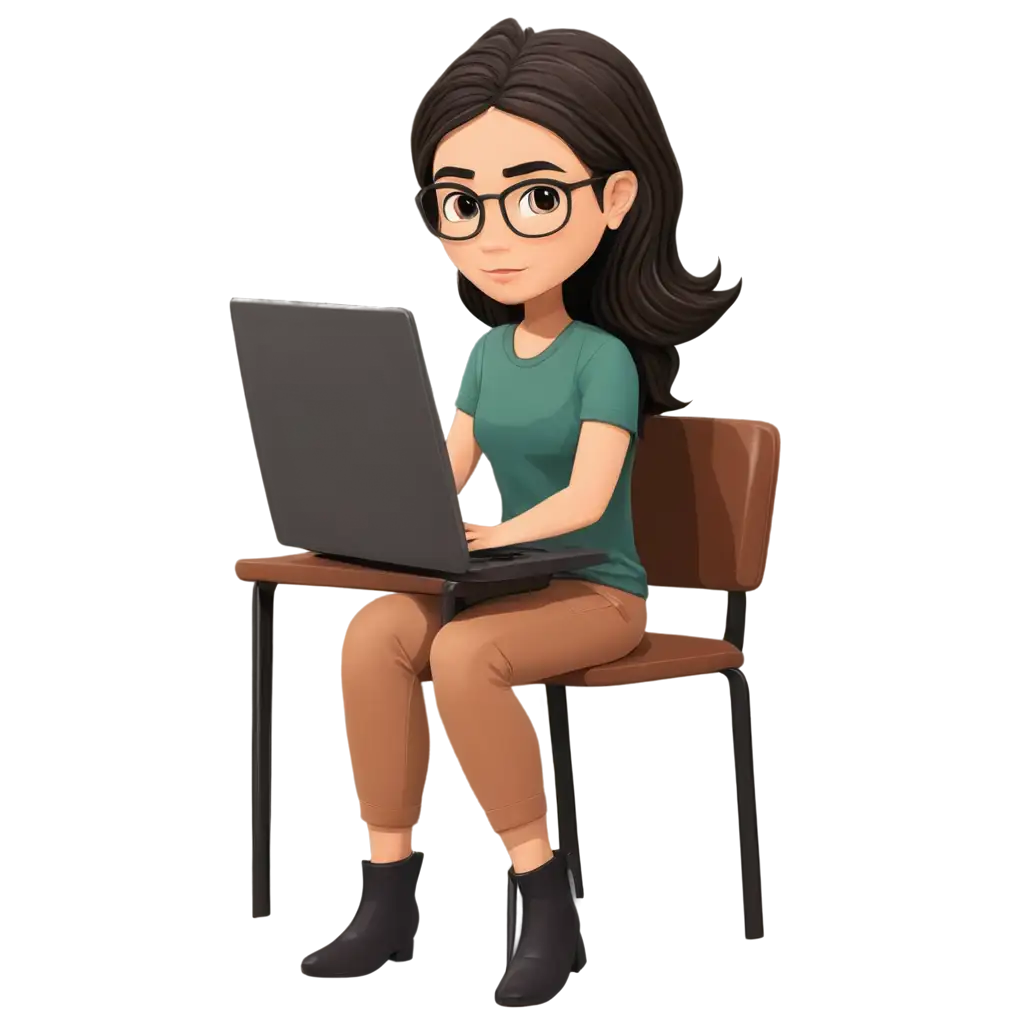 PNG-Bitmoji-of-a-Girl-Working-with-Laptop-Enhance-Your-Online-Presence