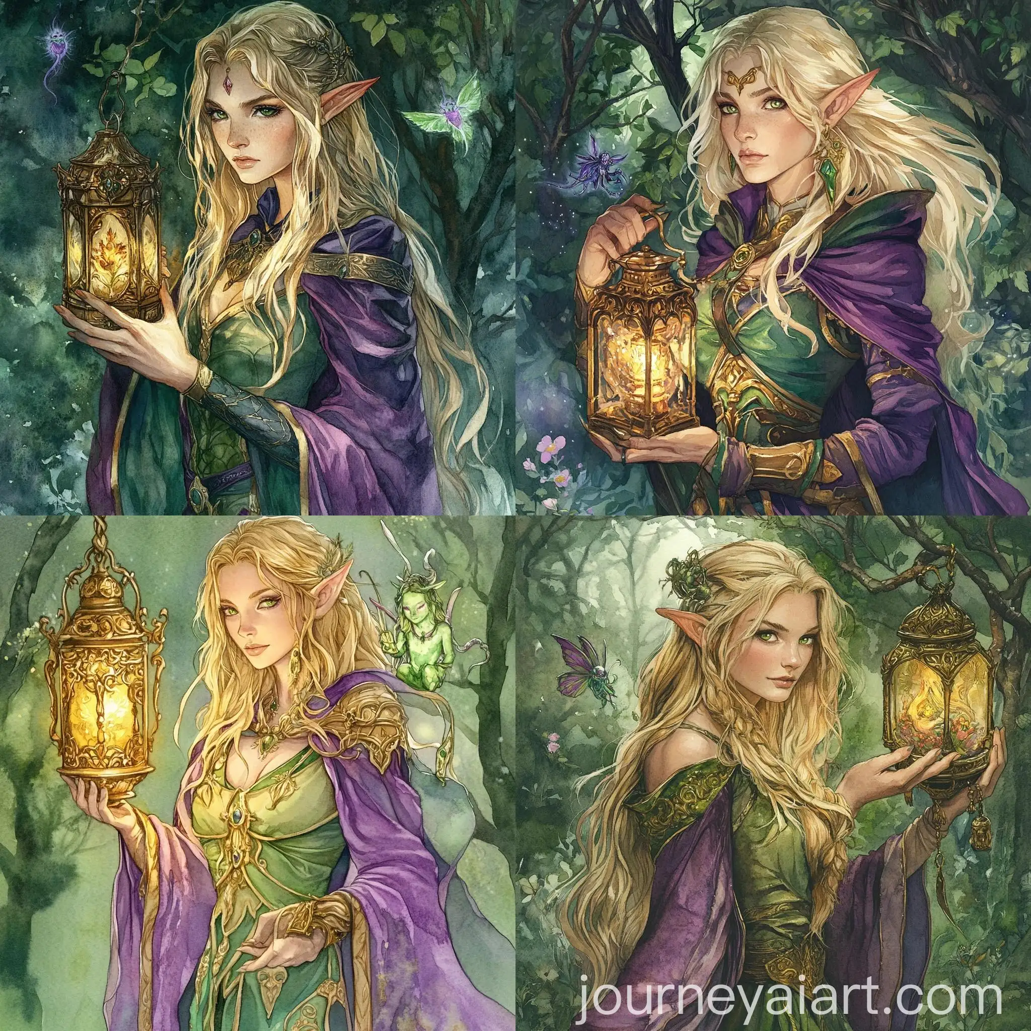 Whimsical-High-Elf-Warlock-with-Fey-Familiar-in-Magical-Forest