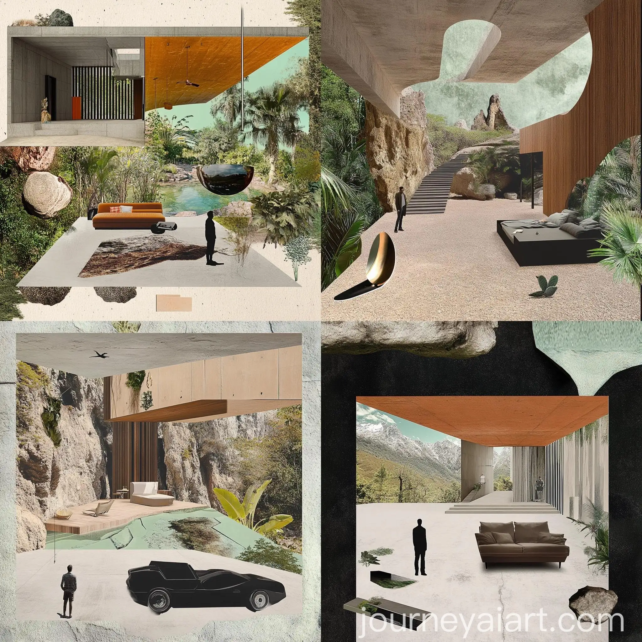Architectural-Collage-Recreational-Space-with-Outdoor-and-Introvert-Themes