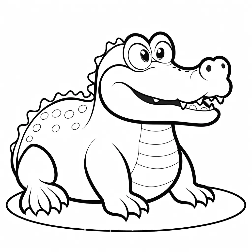 Simple-Black-and-White-Alligator-Coloring-Page