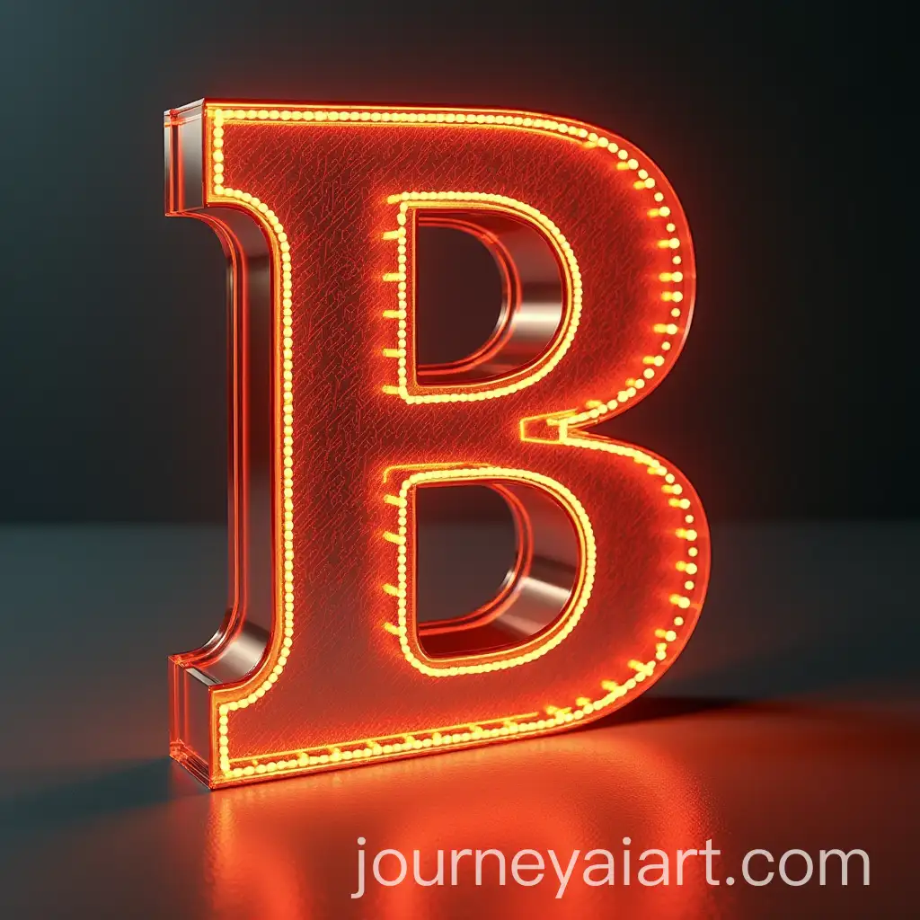 Bold-and-Shiny-Letter-B-with-Reflective-Surface