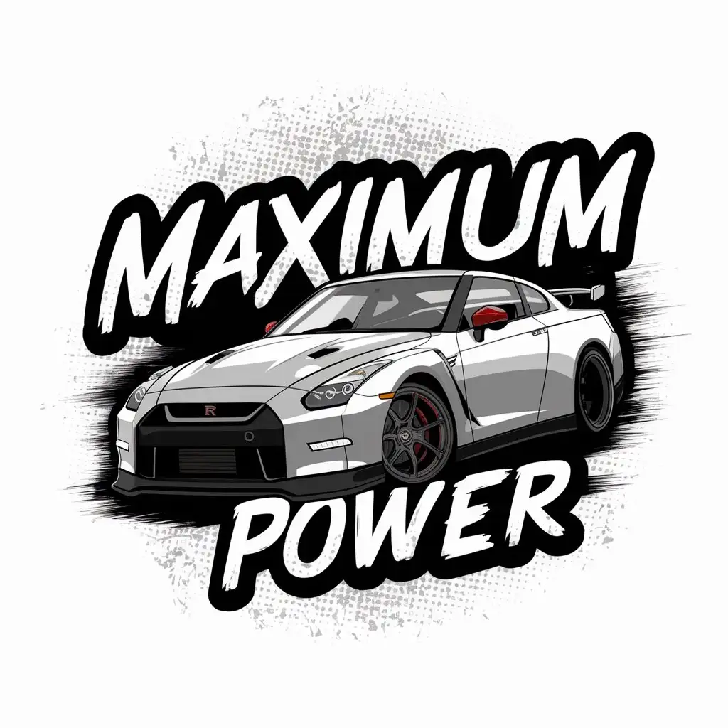 LOGO Design for Maximum Power Nissan GTR35 Racing in Graffiti Style