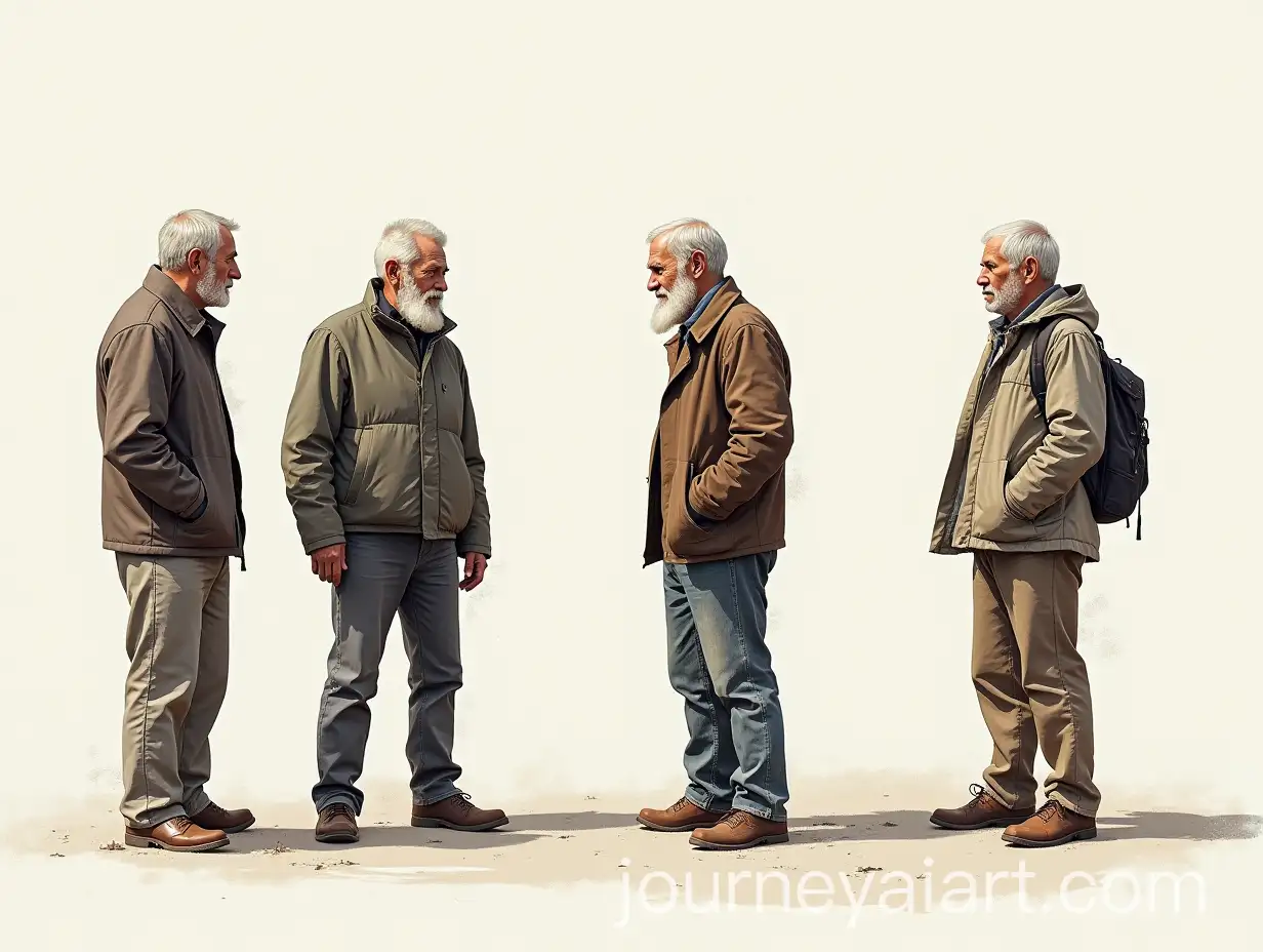 Elderly-Man-Sketching-in-Various-Views