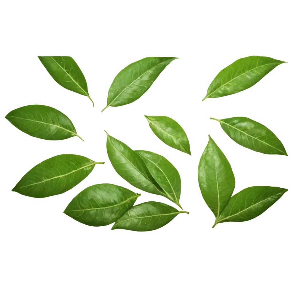 Green-Mango-Leaves-Scatter-PNG-Image-HighQuality-Transparent-PNG-for-Various-Uses