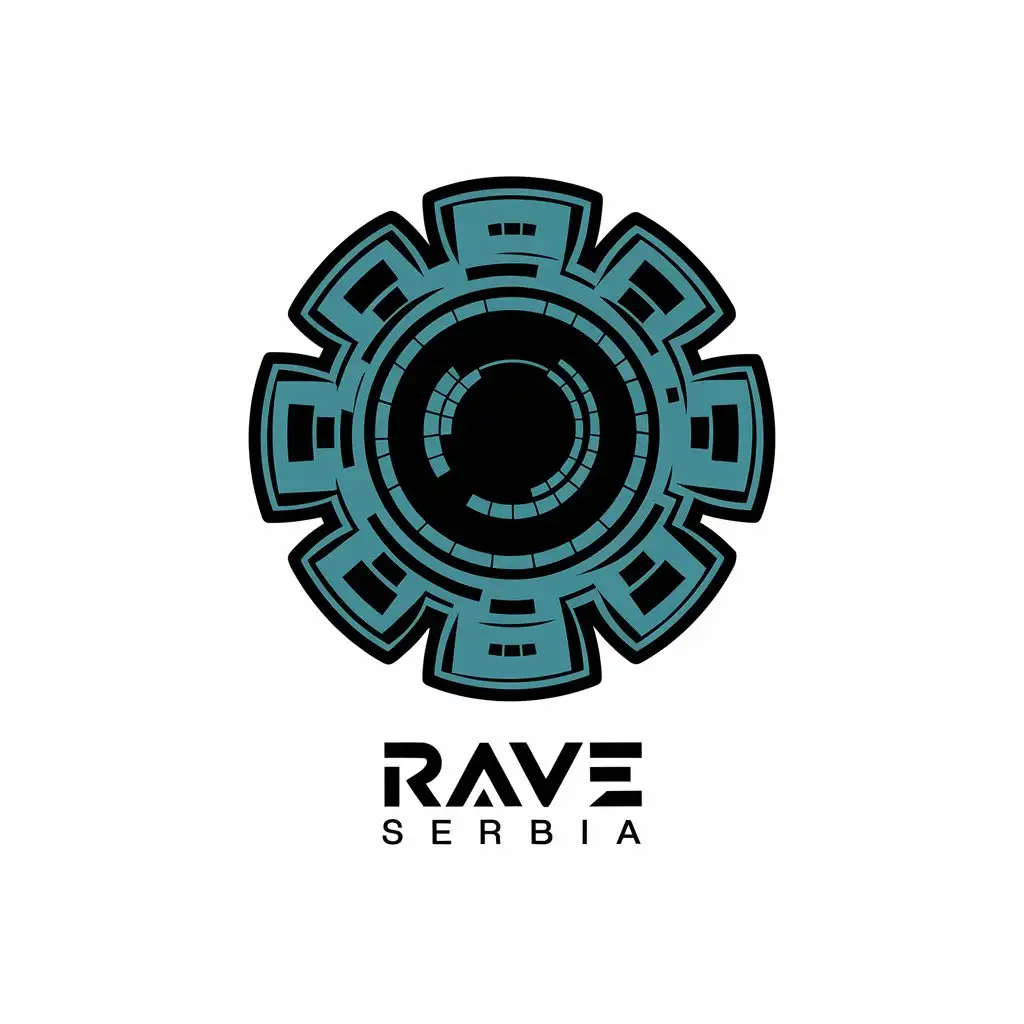 LOGO Design for Rave Serbia Techno Music Futuristic Style for Entertainment Industry