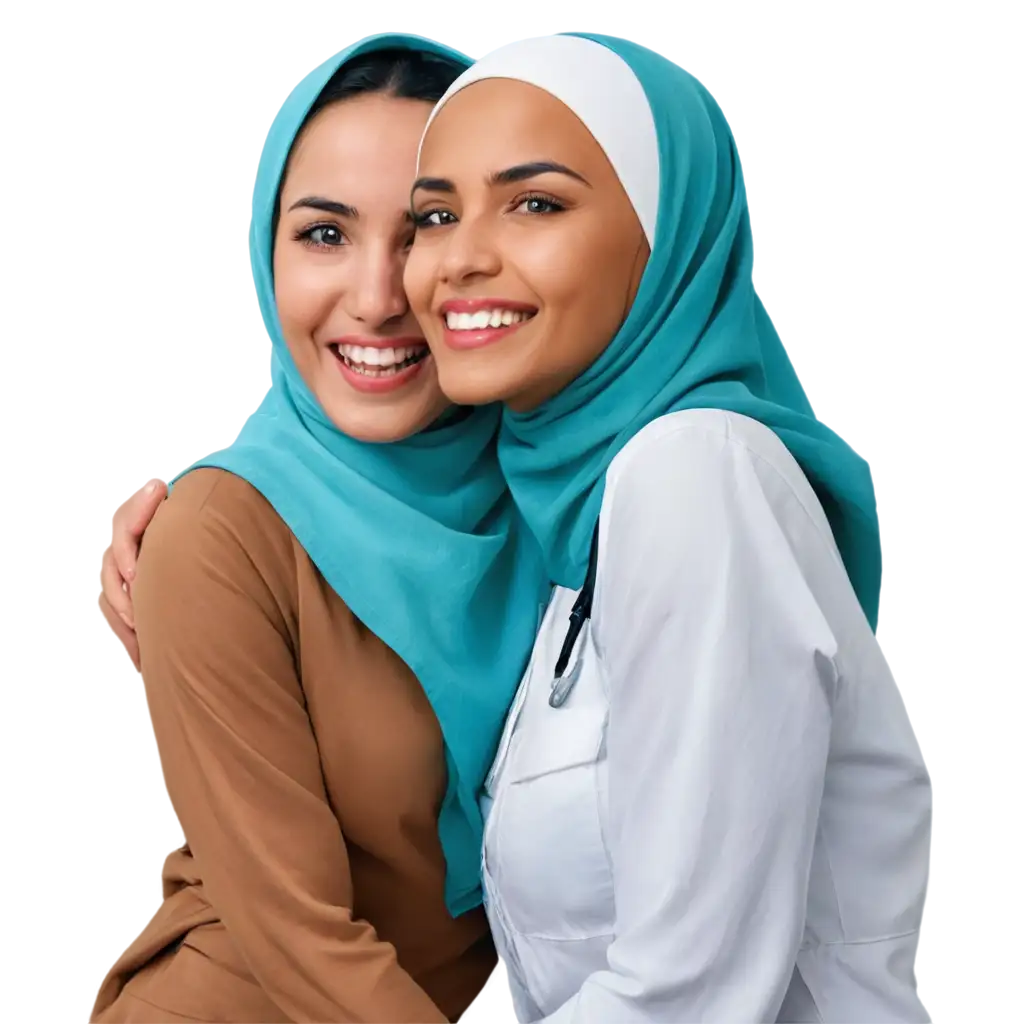 Cyan-HijabClad-Nurse-PNG-Image-Hyperrealistic-HighQuality-Oil-Painting-of-Compassionate-Care