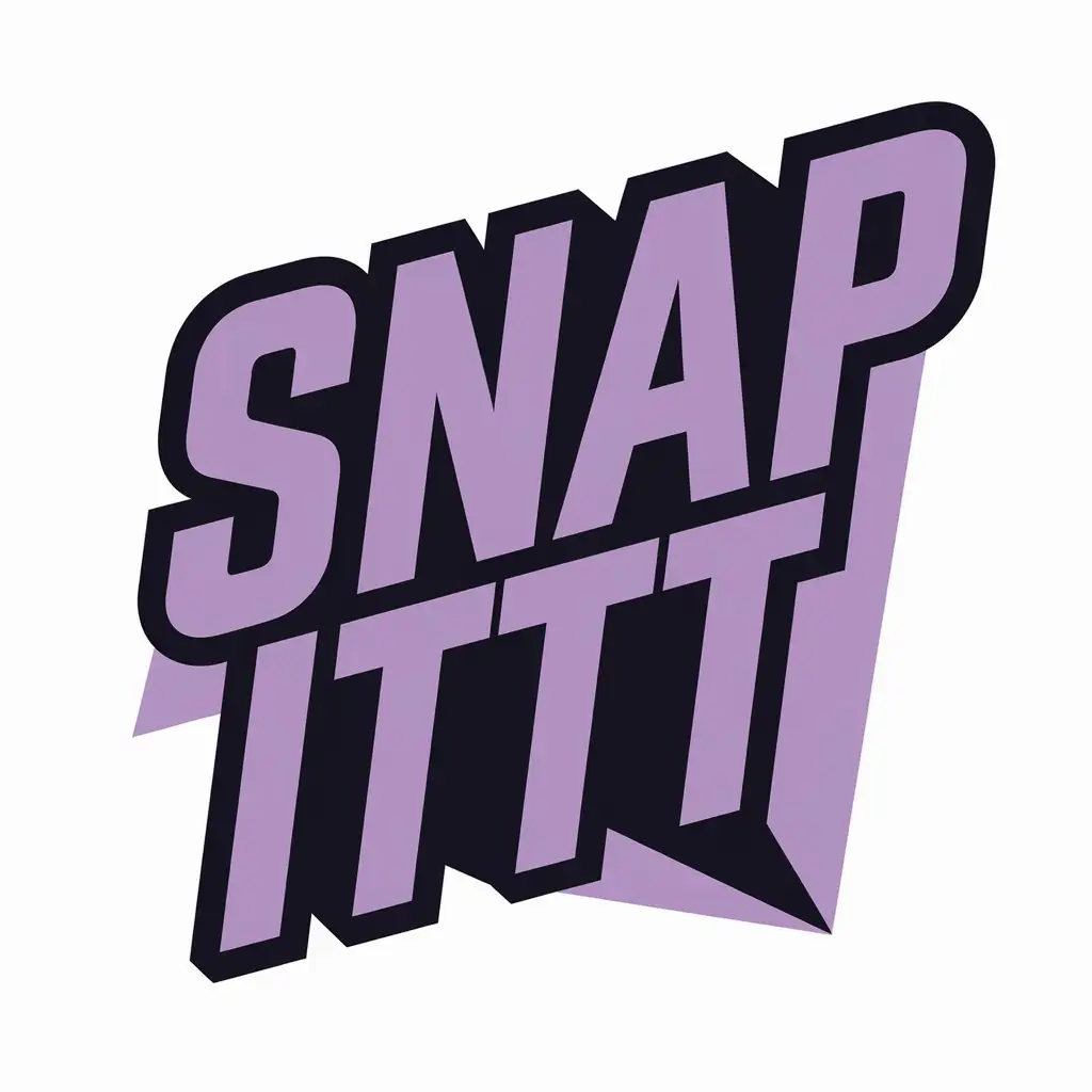 LOGO Design for Snap ittt Purple and Black Modern Bold Text Mascot on White Background