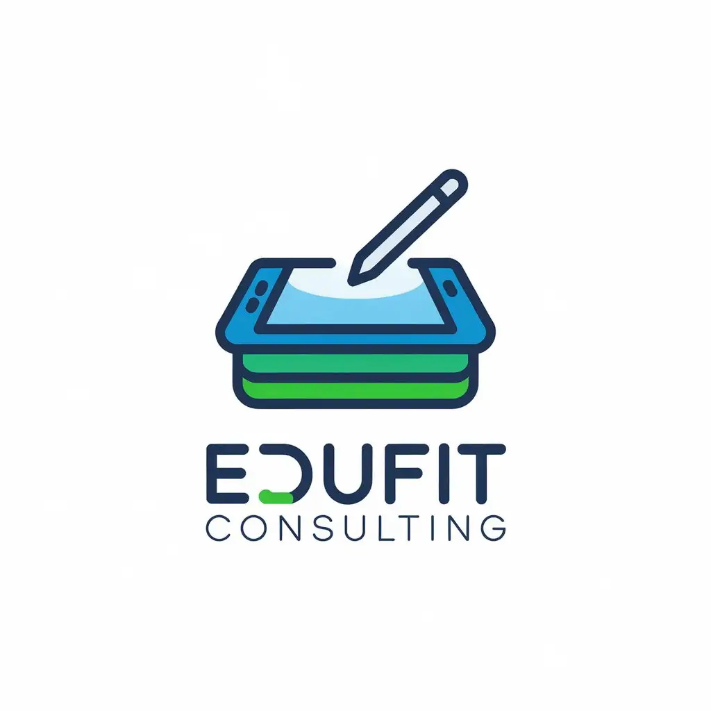 LOGO Design for EduFit Consulting Vector with Tablet Symbol for Education Industry