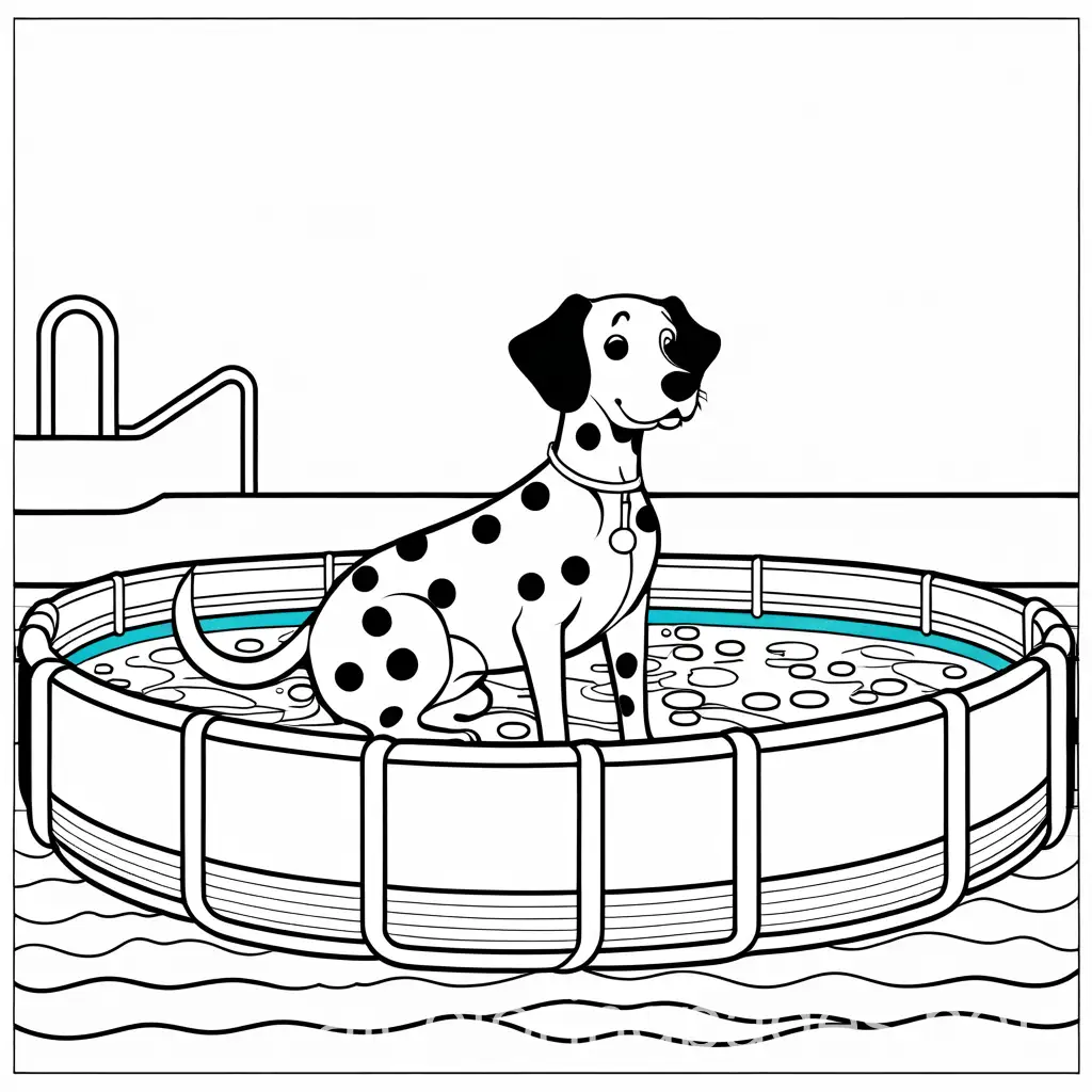 Dalmatian-Swimming-with-Inflatable-Armbands-Coloring-Page