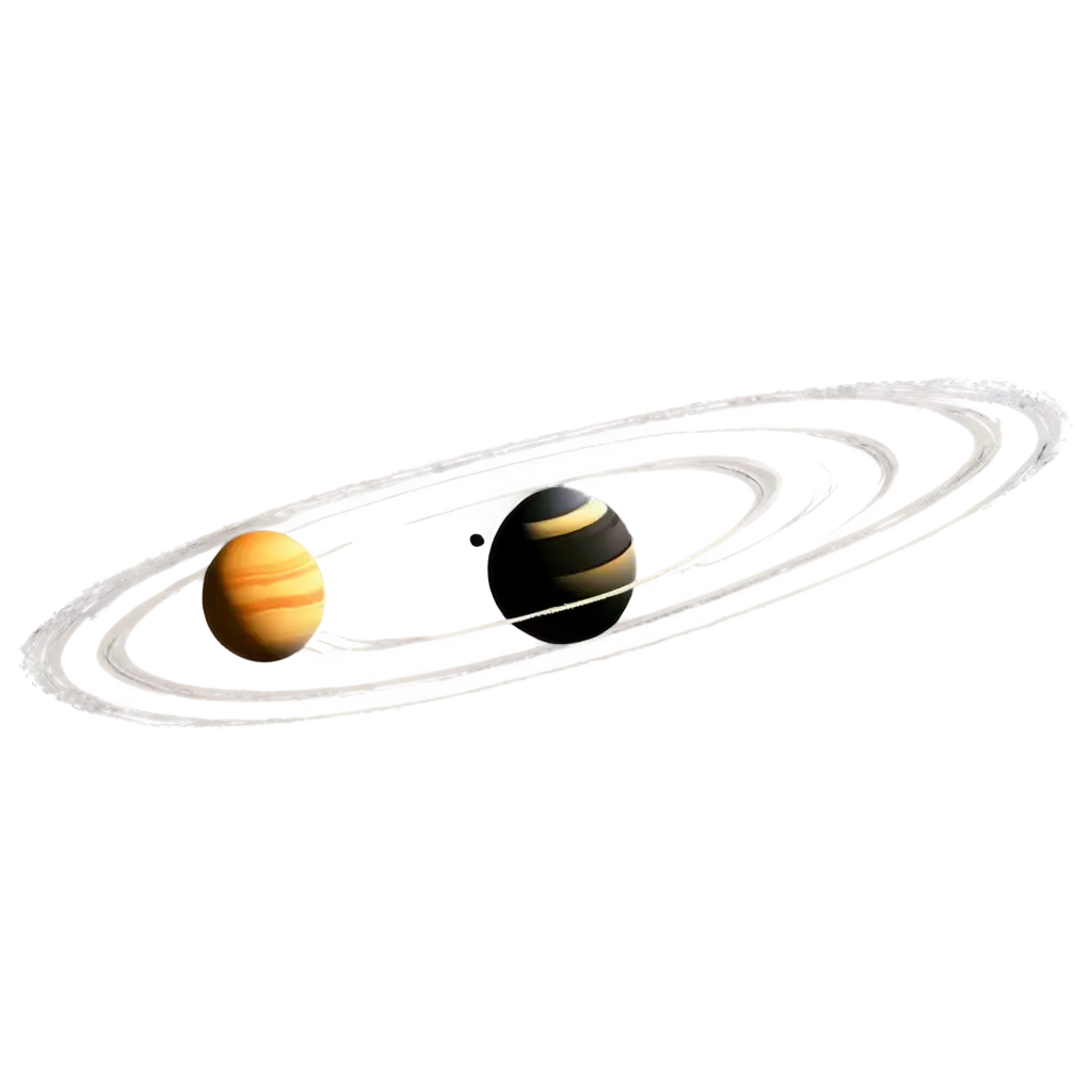 Saturn-Planet-Floating-in-a-Black-Sea-with-Sun-Shaped-Bubbles-PNG-Image-for-Creative-Visuals